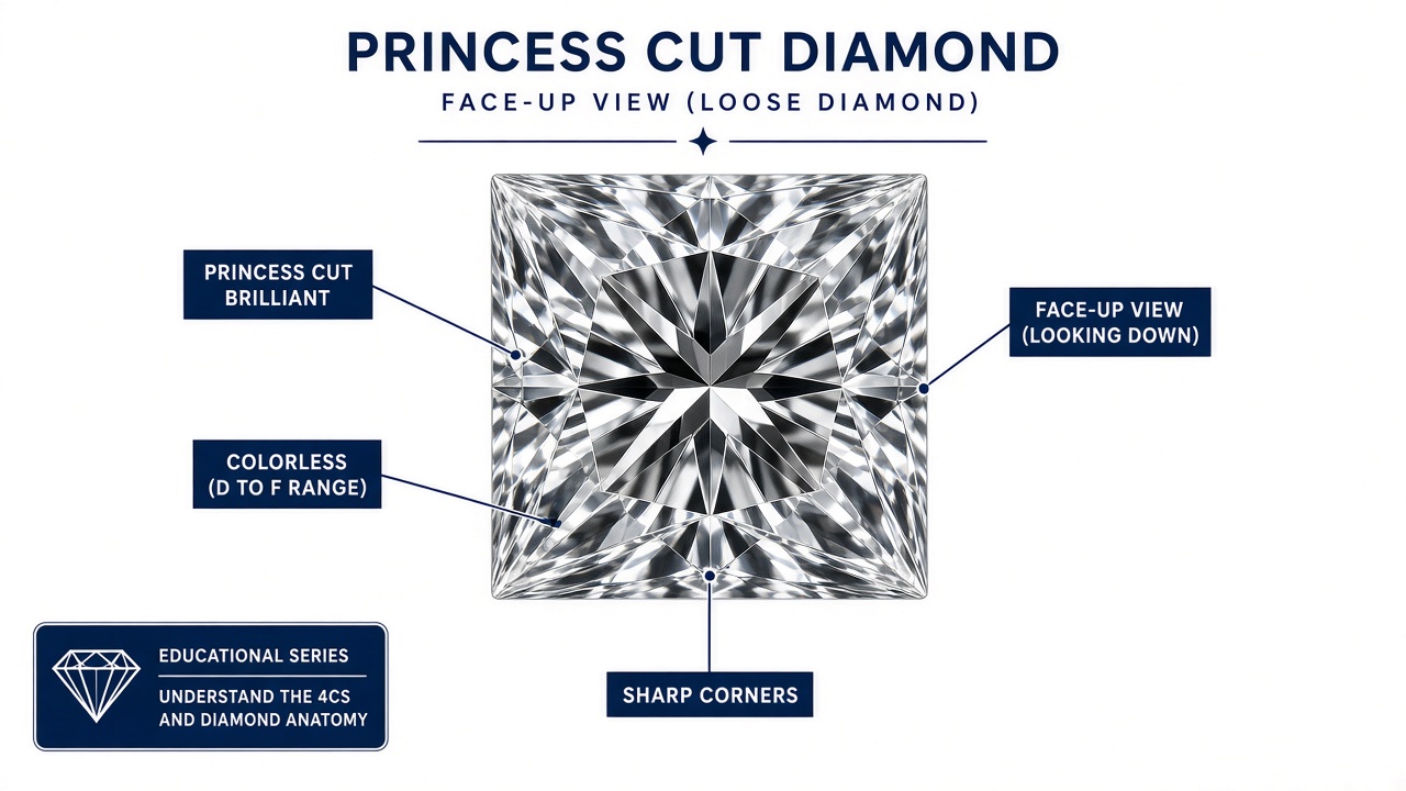 Princess cut as a square brilliant option