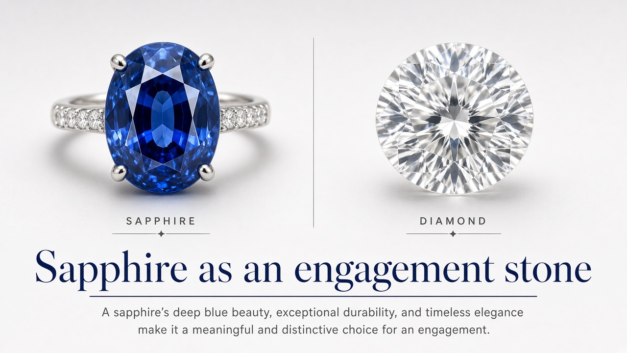 Blue sapphire as an engagement alternative to diamond